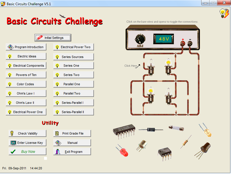 Basic Circuits Challenge 5.1 screenshot