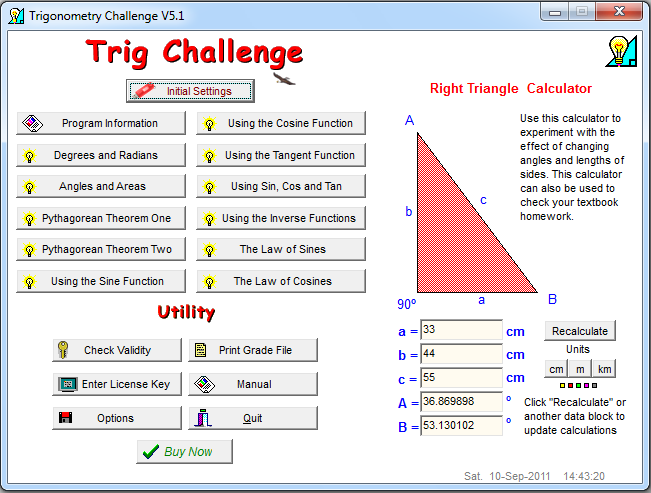 Trigonometry Challenge screenshot